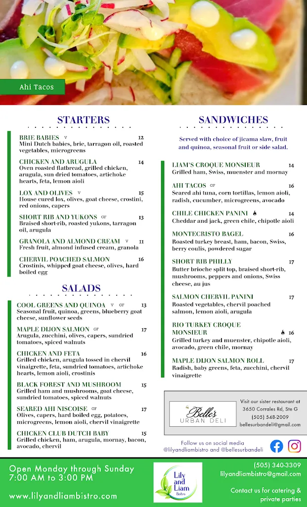 Menu_Lily and Liam Bistro_Rio Rancho, NM_image_old_1