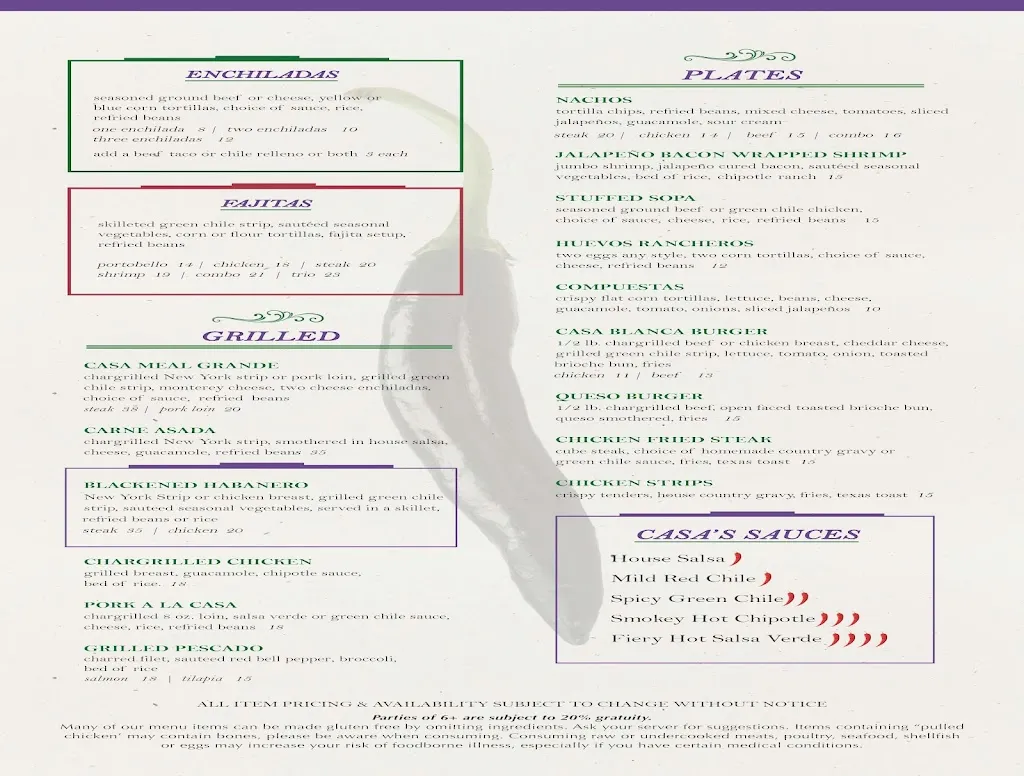 Menu_Casa Blanca_Ruidoso, NM_image_old_1