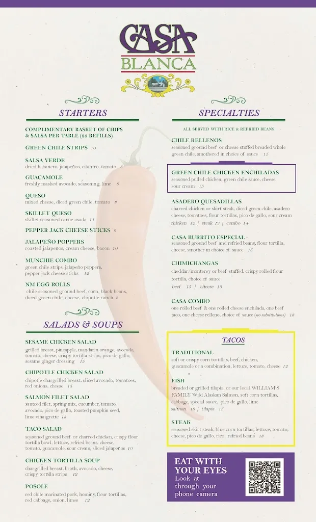 Menu_Casa Blanca_Ruidoso, NM_image_old_2