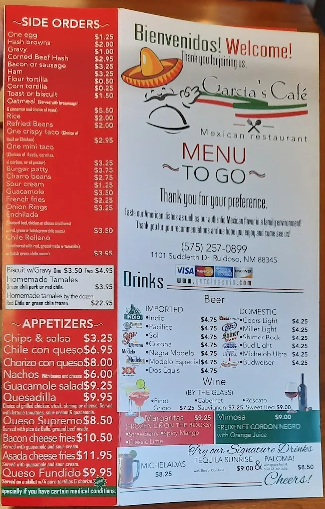 Menu_Garcia's Cafe_Ruidoso, NM_image_old_2