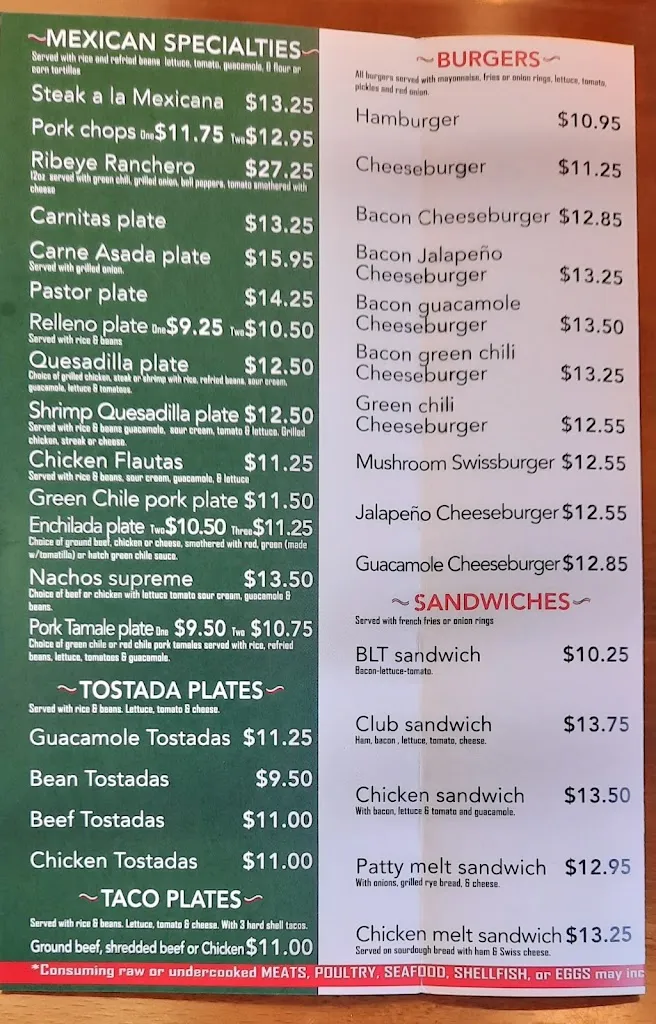 Menu_Garcia's Cafe_Ruidoso, NM_image_old_3