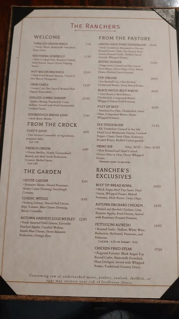 Menu_The Ranchers Steak and Seafood Restaraunt_Ruidoso, NM_image_old_1