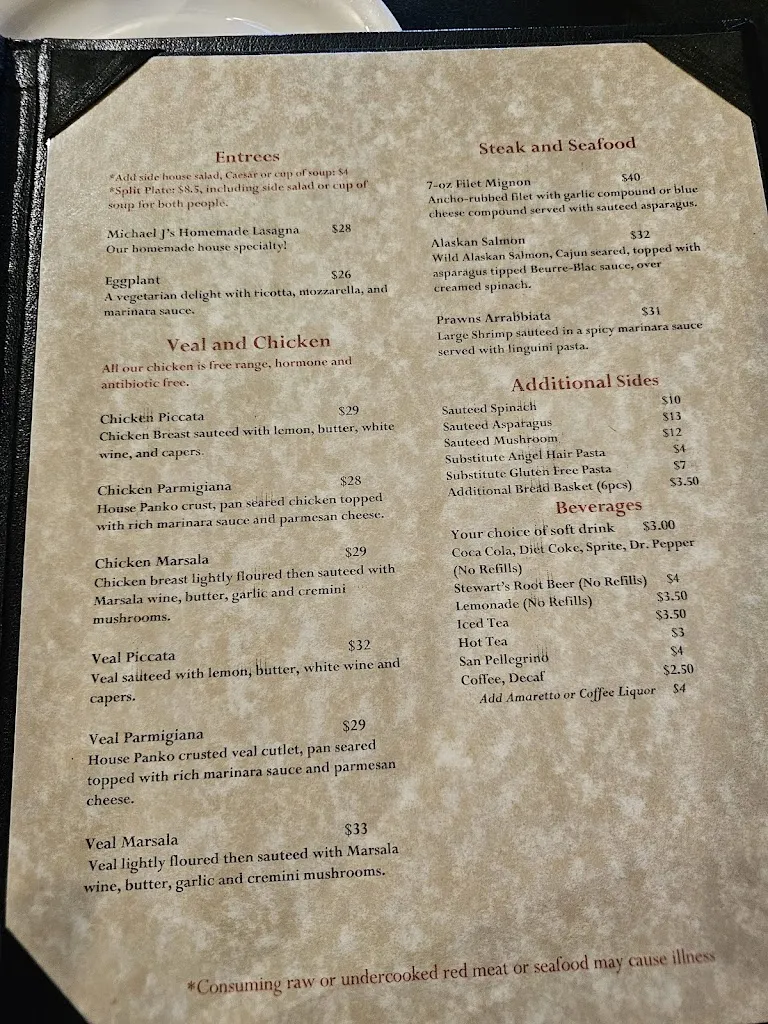 Menu_Michael J's Italian-American Restaurant_Ruidoso, NM_image_old_1