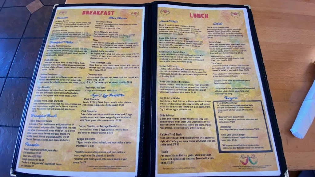 Menu_Tina's Cafe_Ruidoso, NM_image_old_1