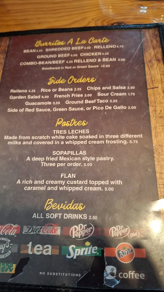 Menu_El Camino Nuevo_Ruidoso, NM_image_old_3