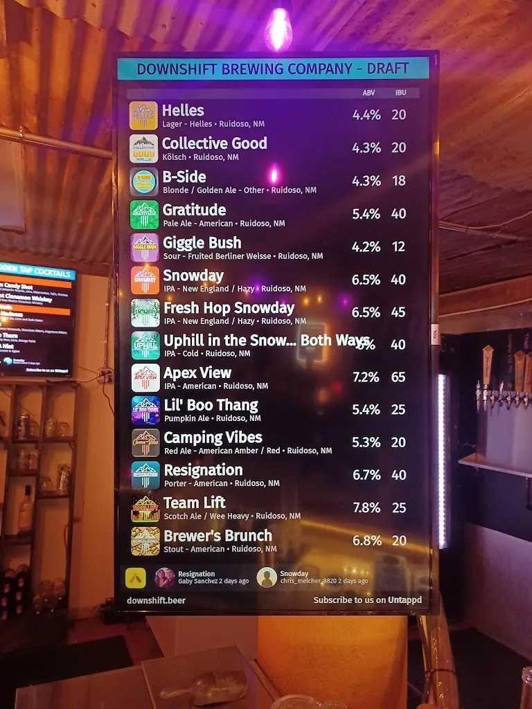 Menu_Downshift Brewing Company (Hidden Tap)_Ruidoso, NM_image_old_2