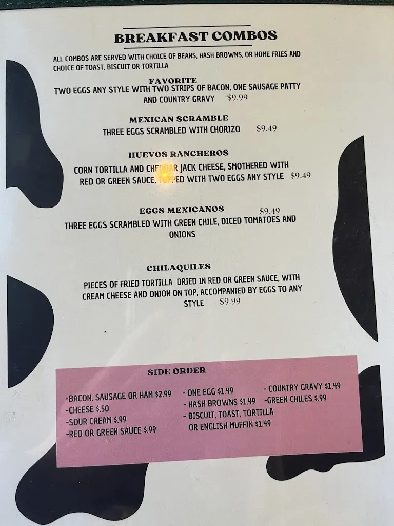 Menu_la Vaca restaurant_Ruidoso, NM_image_old_1