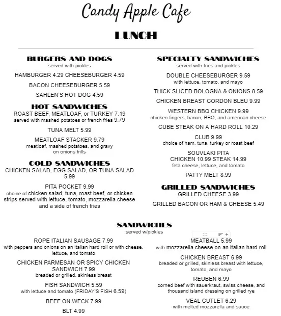 Menu_Candy Apple Cafe_Akron, NY_image_old_2