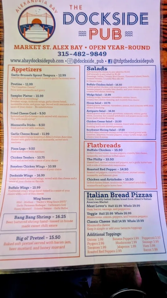 Menu_Dockside Pub_Alexandria Bay, NY_image_old_2