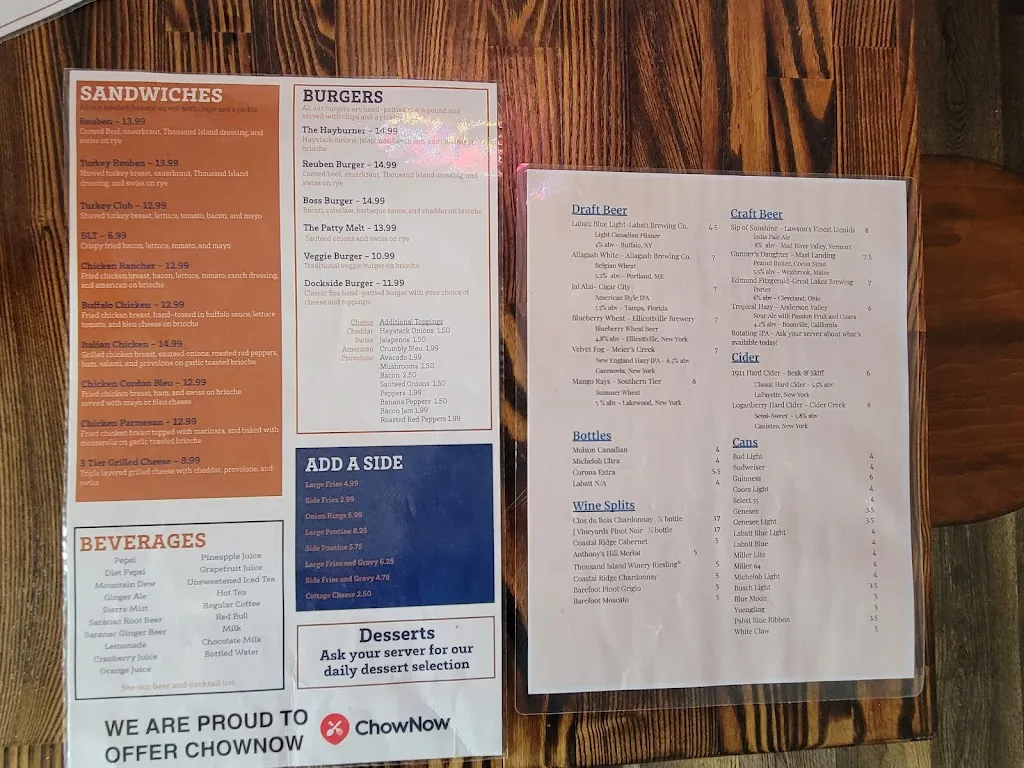 Menu_Dockside Pub_Alexandria Bay, NY_image_old_3