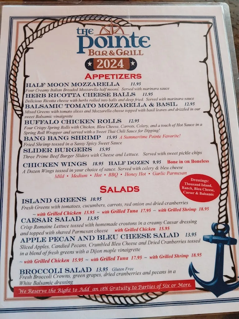 Menu_The Pointe Bar & Grill_Alexandria Bay, NY_image_old_2