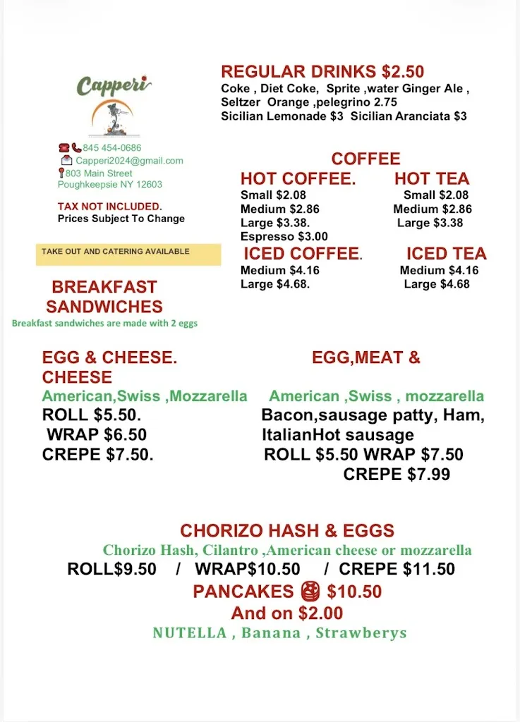 Menu_CAPPERI_Poughkeepsie, NY_image_old_3