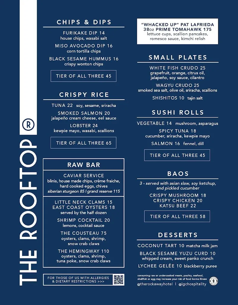 Menu_The Rooftop at The Rockaway Hotel_Queens, NY_image_old_1