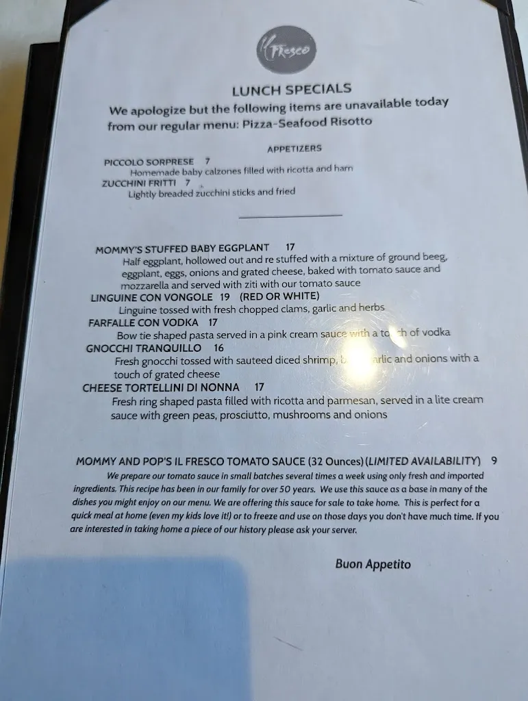 Menu_Il Fresco_Orangeburg, NY_image_old_1