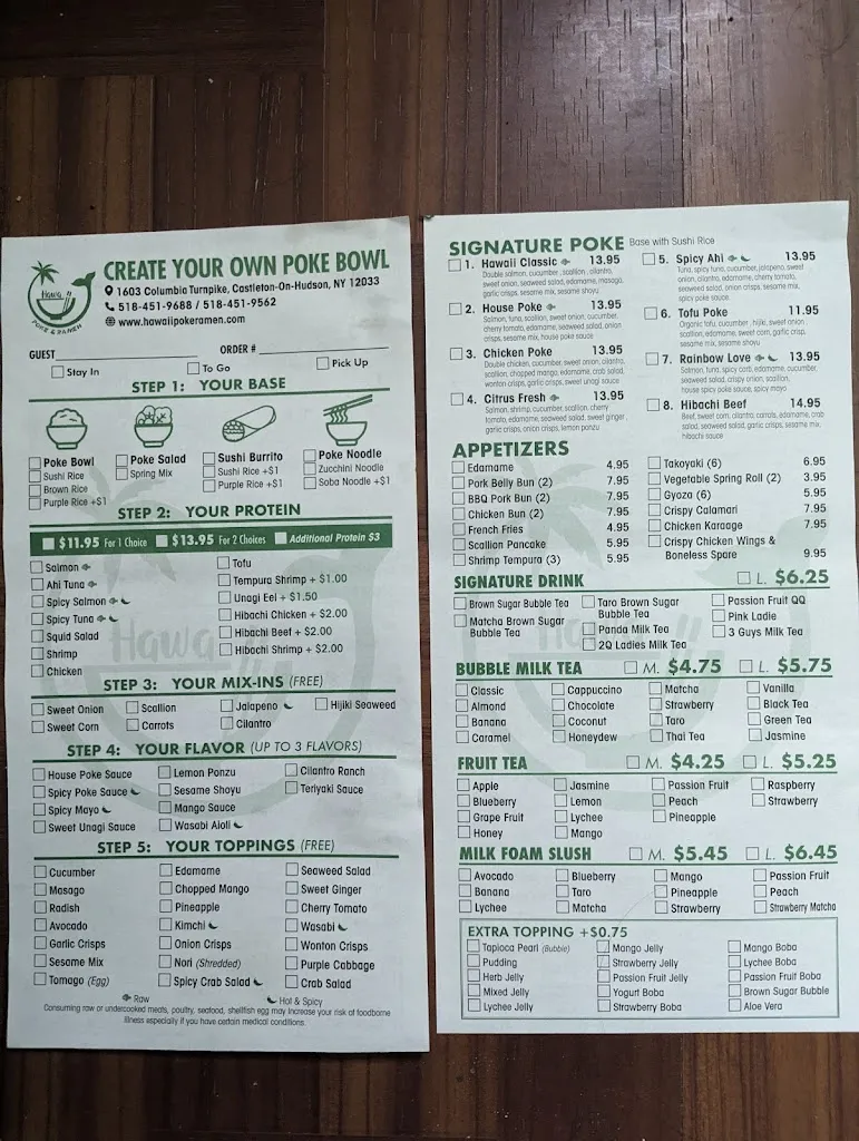 Menu_Hawaii poke & ramen_Castleton-On-Hudson, NY_image_old_2