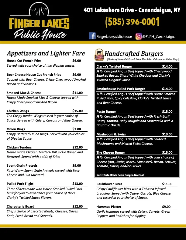 Menu_Finger Lakes Public House_Canandaigua, NY_image_old_1