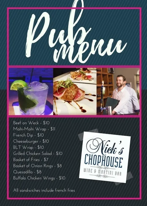 Menu_Nick's Chophouse_Canandaigua, NY_image_old_2