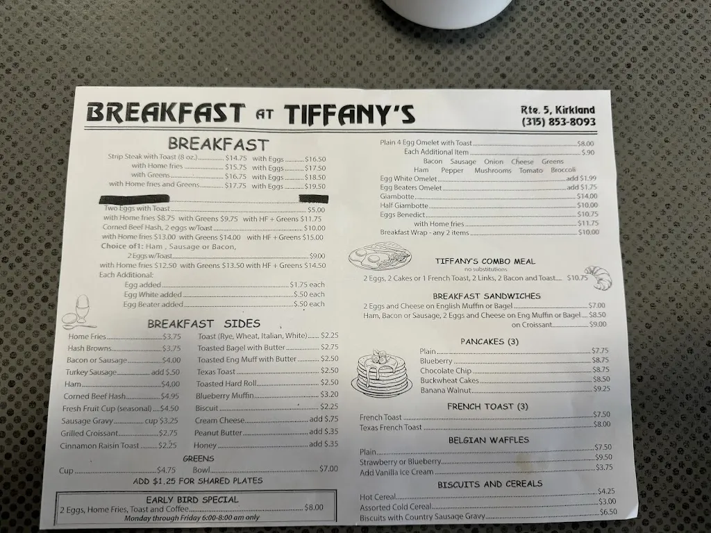 Menu_Breakfast At Tiffany's_Clinton, NY_image_old_3
