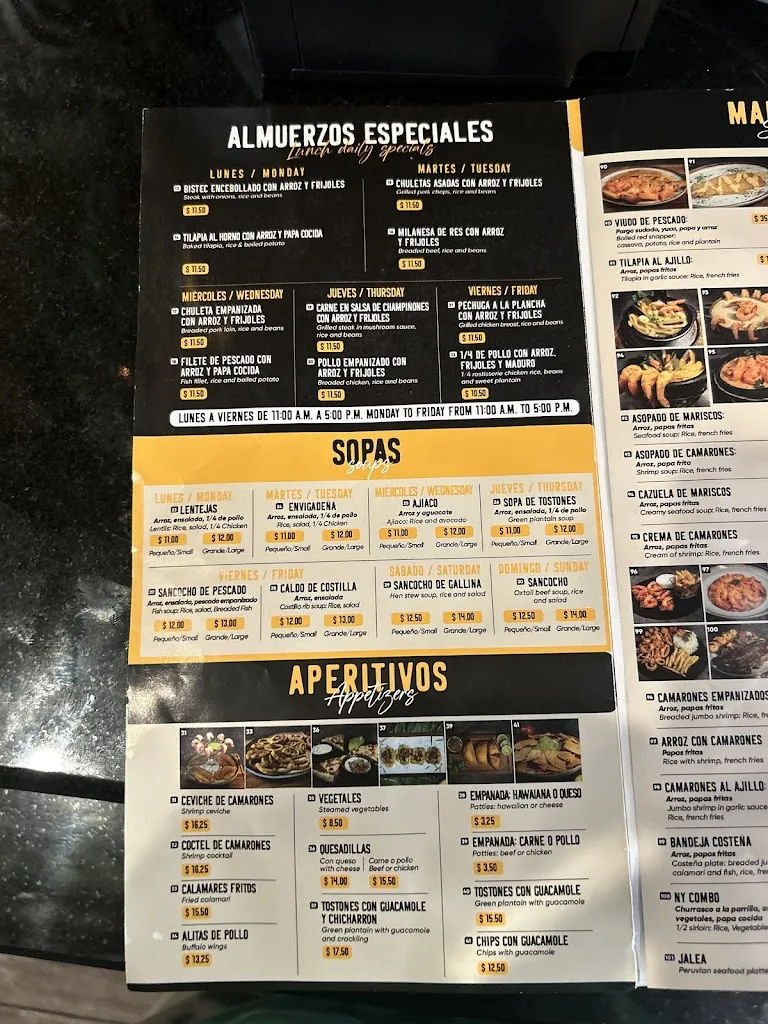 Menu_Mr. Mario Pollos a la Brasa_College Point, NY_image_old_2
