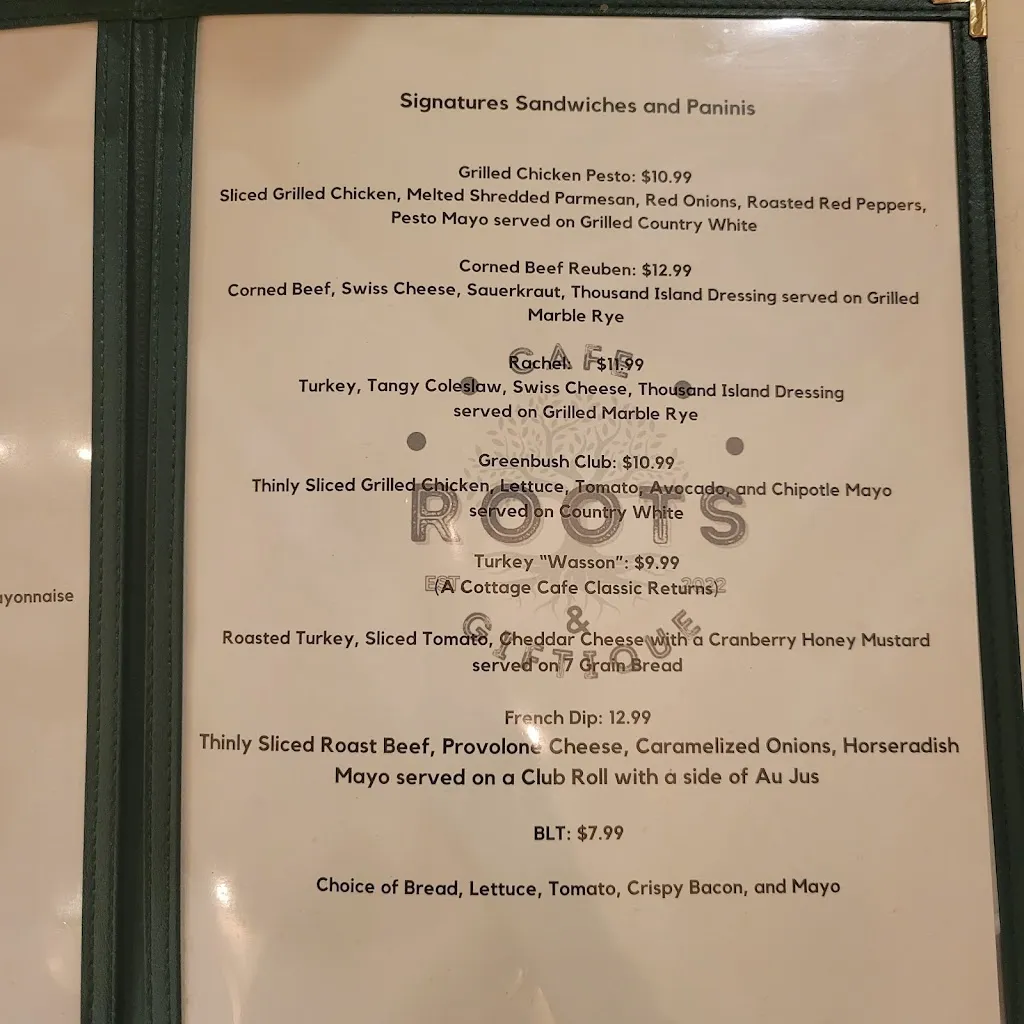 Menu_Roots Cafe & Giftique_East Greenbush, NY_image_old_1