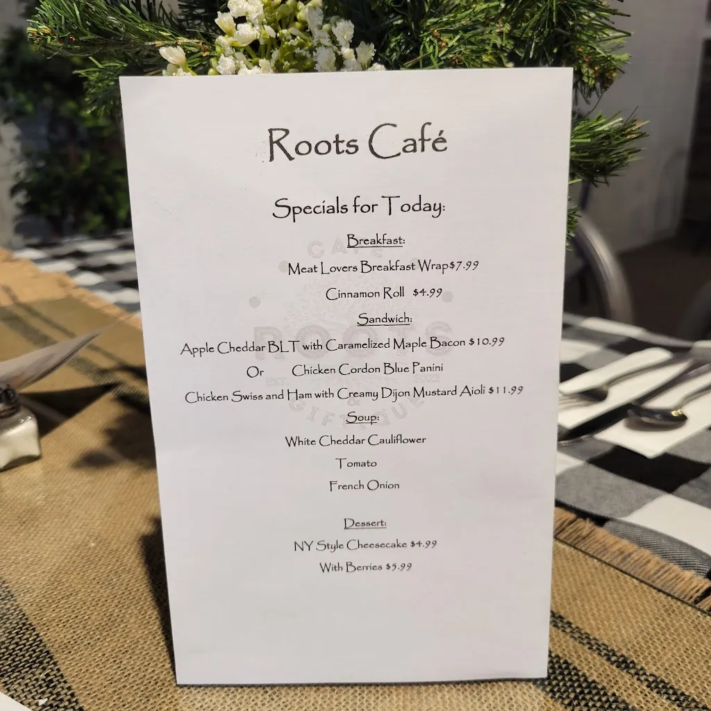 Menu_Roots Cafe & Giftique_East Greenbush, NY_image_old_3
