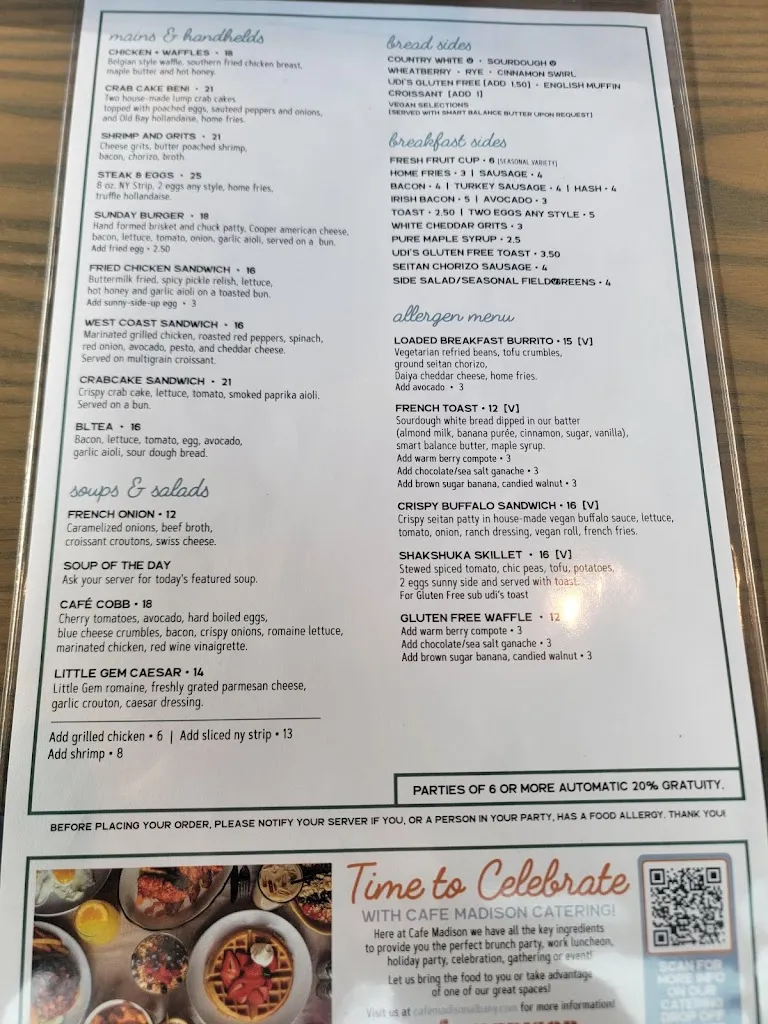 Menu_Café Madison_East Greenbush, NY_image_old_1