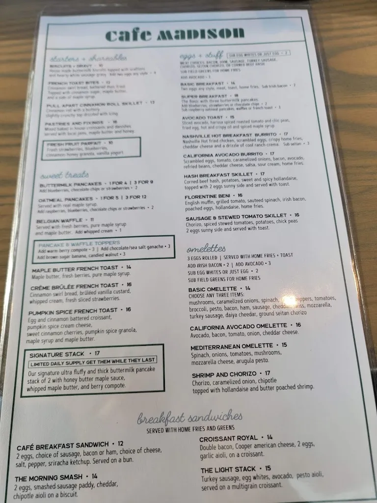 Menu_Café Madison_East Greenbush, NY_image_old_2