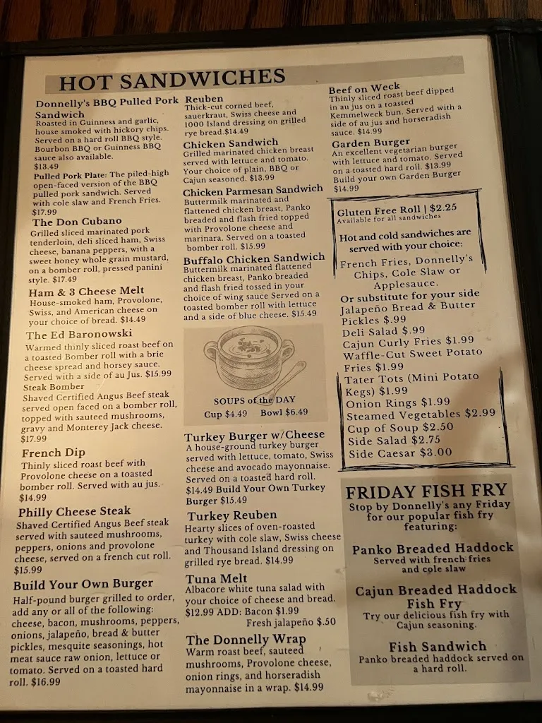 Menu_Donnelly's Public House_Fairport, NY_image_old_1
