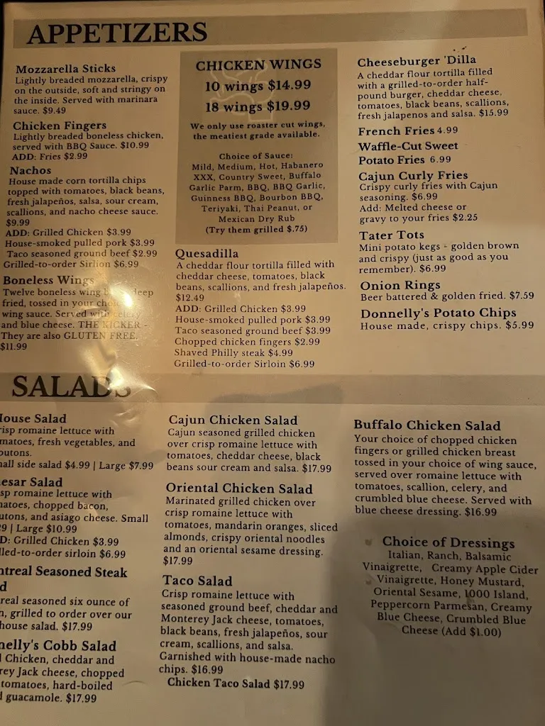 Menu_Donnelly's Public House_Fairport, NY_image_old_3