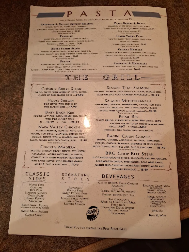 Menu_Blue Ridge Grill_Rochester, NY_image_old_1