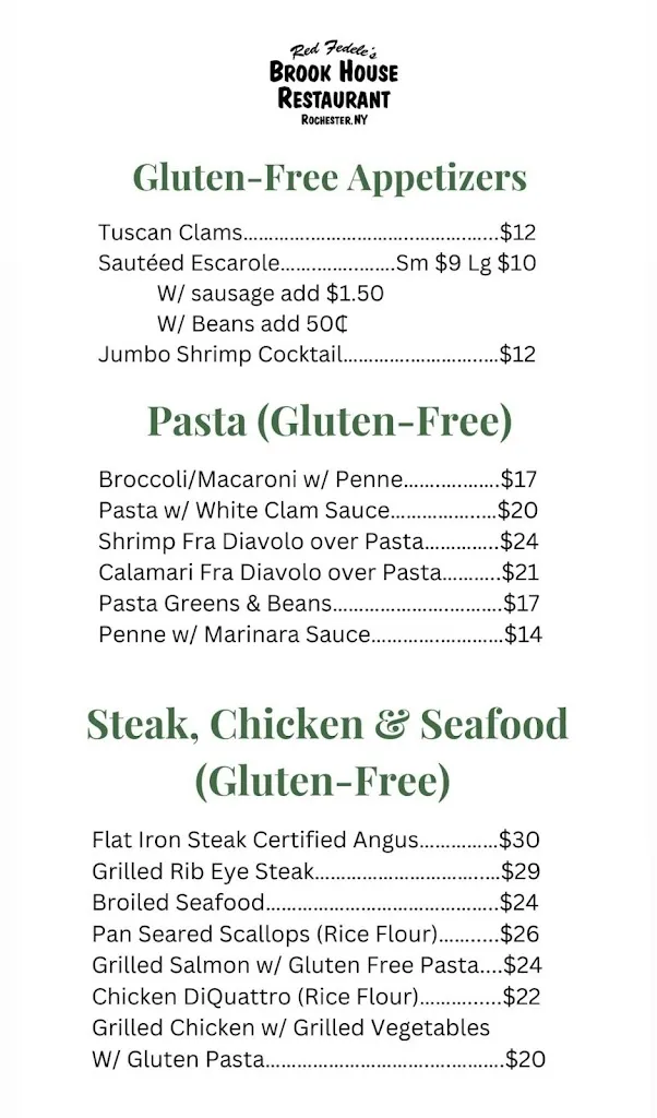 Menu_Fedele's Brook House_Rochester, NY_image_old_1