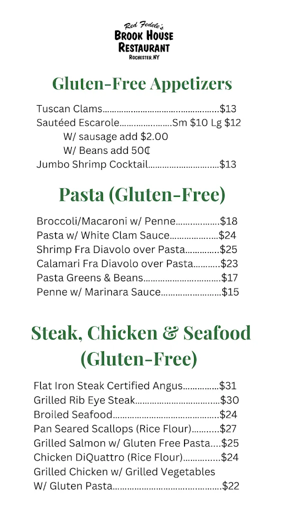 Menu_Fedele's Brook House_Rochester, NY_image_old_2