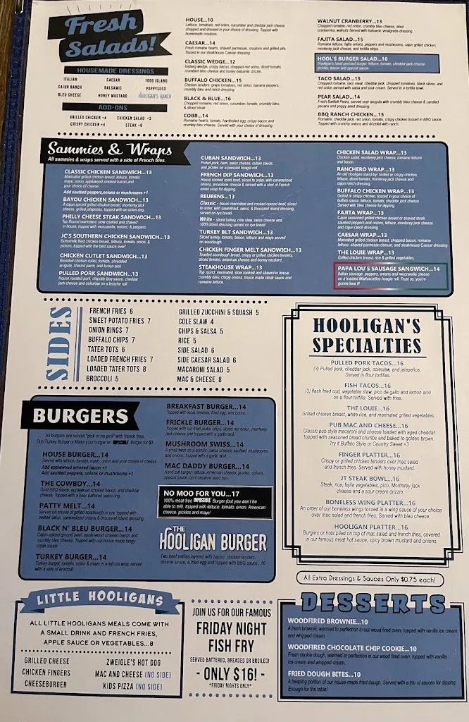 Menu_TC Hooligans_Rochester, NY_image_old_1