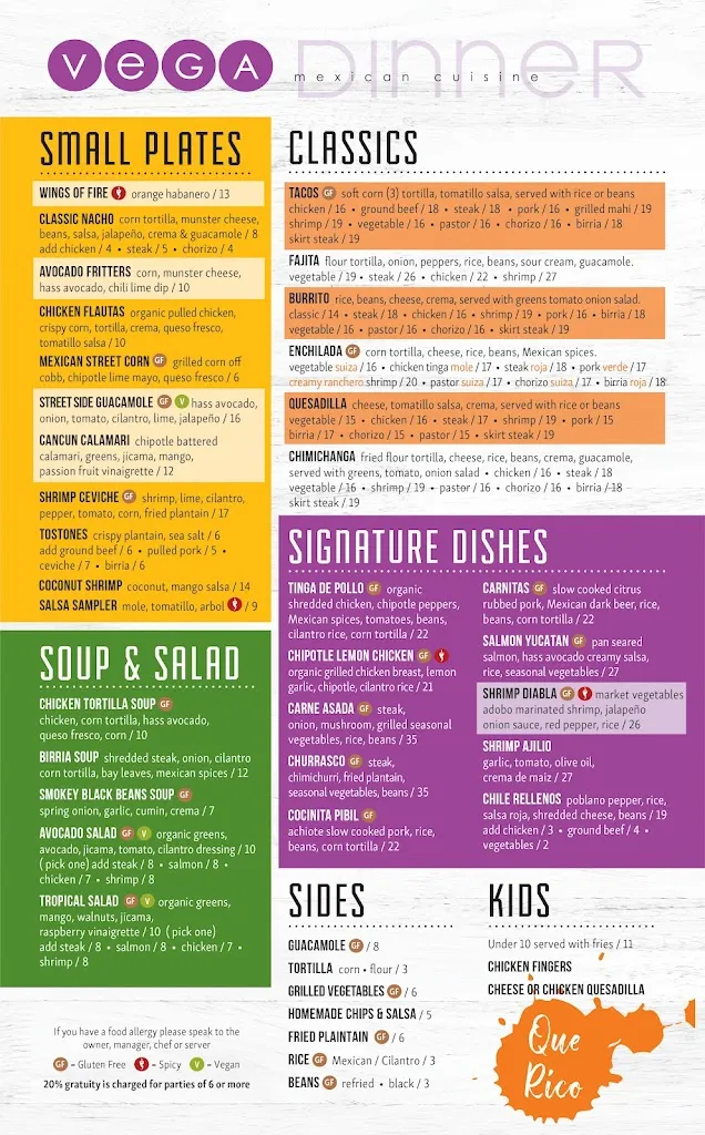Menu_VEGA Mexican Cuisine_Hartsdale, NY_image_old_1