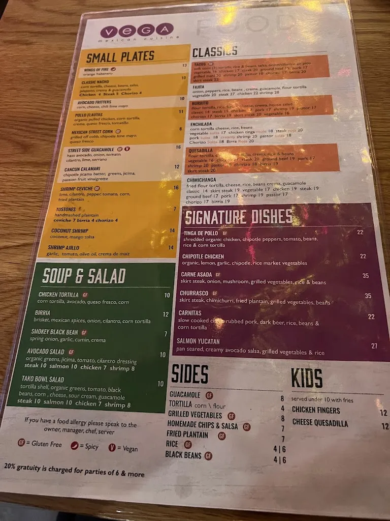 Menu_VEGA Mexican Cuisine_Hartsdale, NY_image_old_2