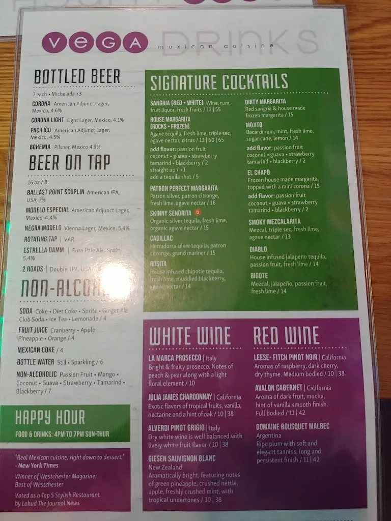 Menu_VEGA Mexican Cuisine_Hartsdale, NY_image_old_3