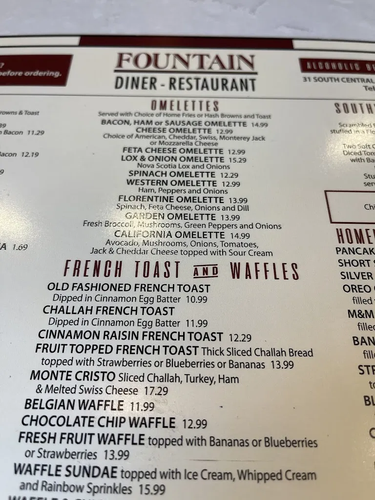 Menu_Fountain Diner-Restaurant_Hartsdale, NY_image_old_1