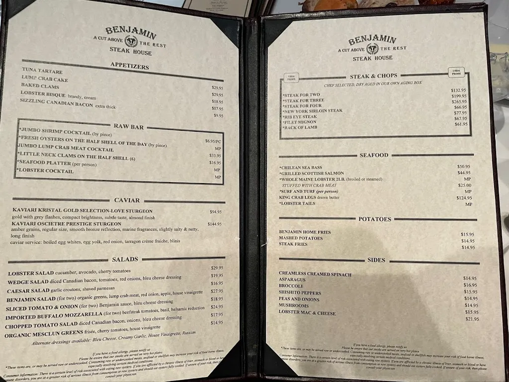 Menu_Benjamin Steakhouse_White Plains, NY_image_old_2