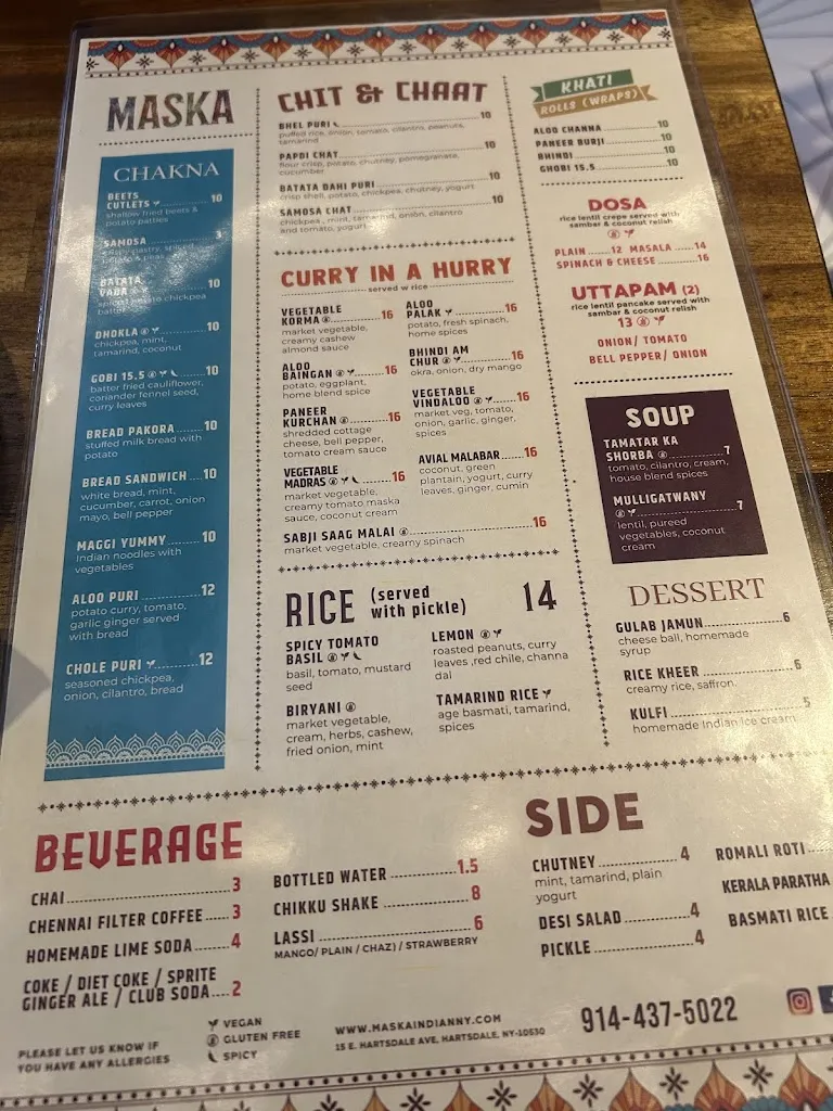MASKA Indian Vegetarian_Hartsdale, NY_menu_immagine_3