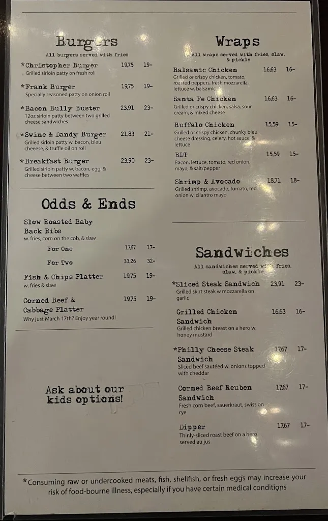 Menu_Christopher's_Huntington, NY_image_old_1