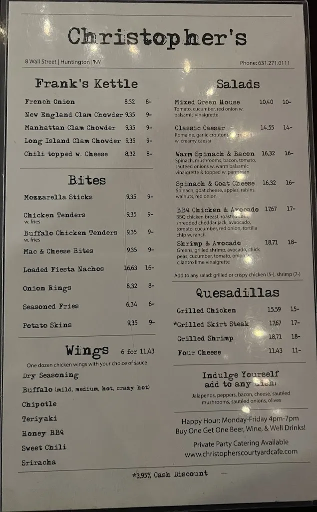 Menu_Christopher's_Huntington, NY_image_old_2