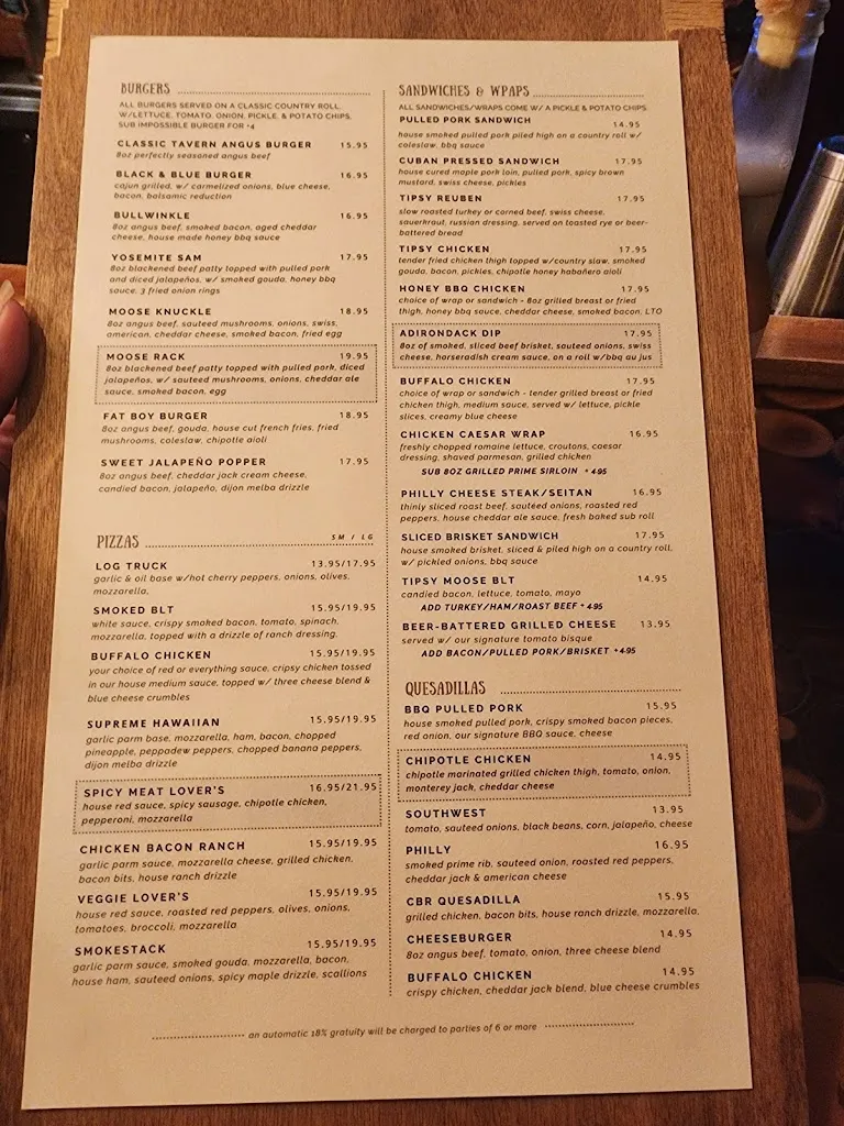 Menu_Tipsy Moose Tap & Tavern_Latham, NY_image_old_1