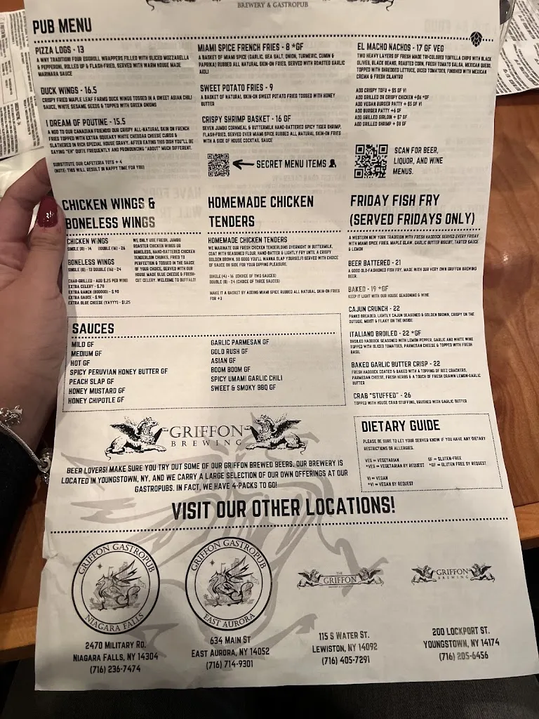 Menu_Griffon Brewery and Gastropub_Lewiston, NY_image_old_3