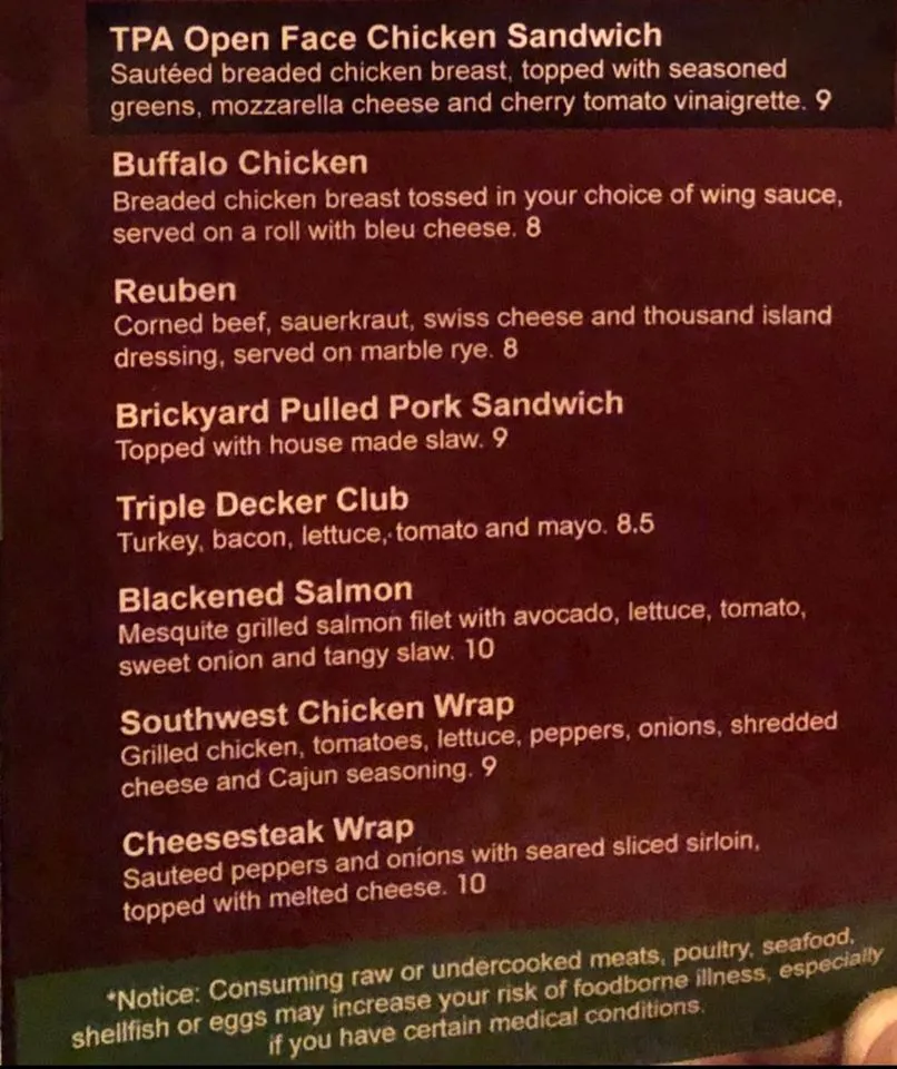 Menu_Tin Pan Alley_Lewiston, NY_image_old_1