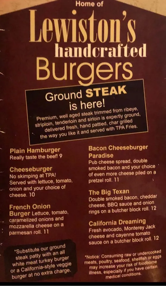 Menu_Tin Pan Alley_Lewiston, NY_image_old_3