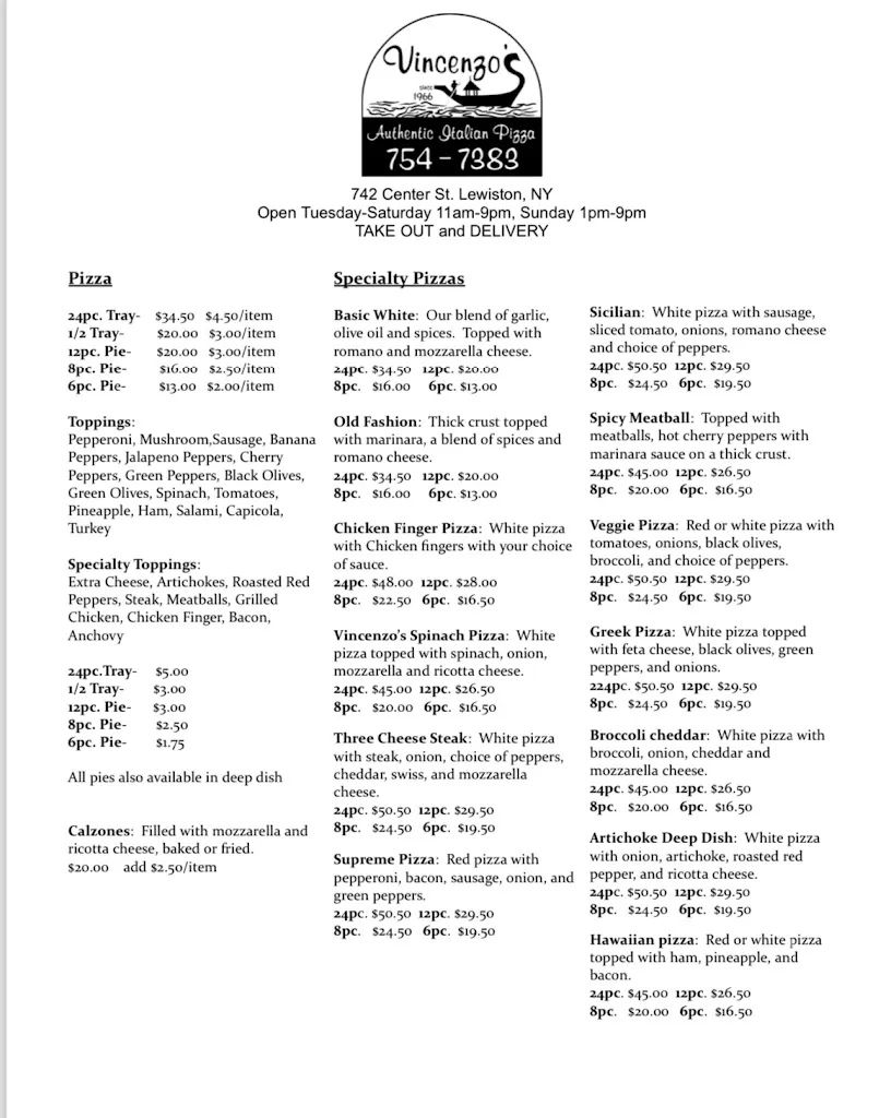 Menu_Vincenzo's Pizza House_Lewiston, NY_image_old_1