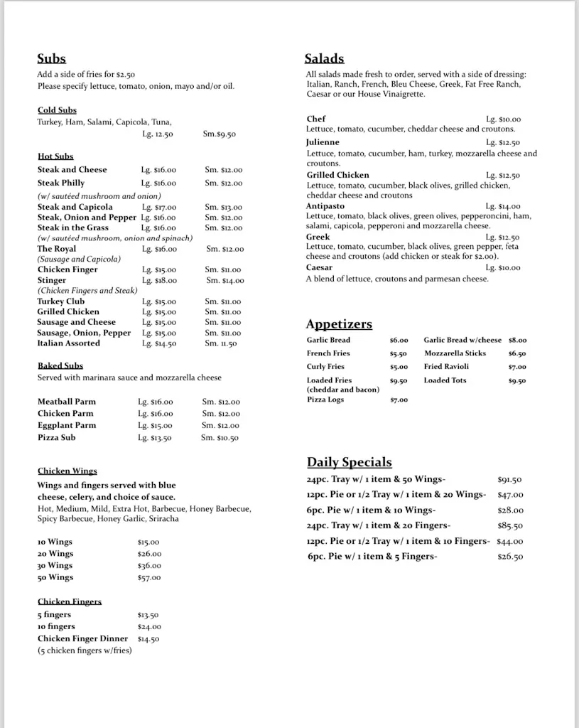 Menu_Vincenzo's Pizza House_Lewiston, NY_image_old_2