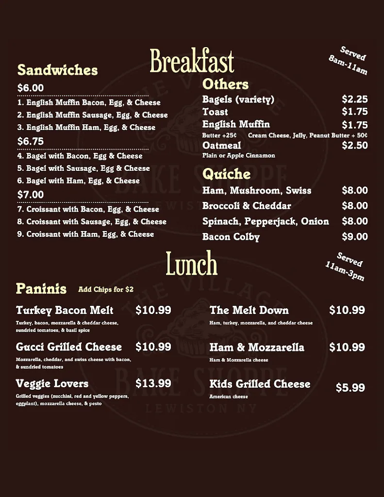 The Village Bake Shoppe_Lewiston, NY_menu_imagen_2