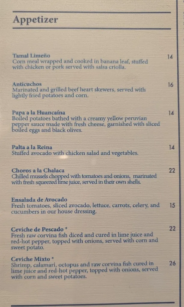 Menu_Lima 33 Restaurant_Little Neck, NY_image_old_1