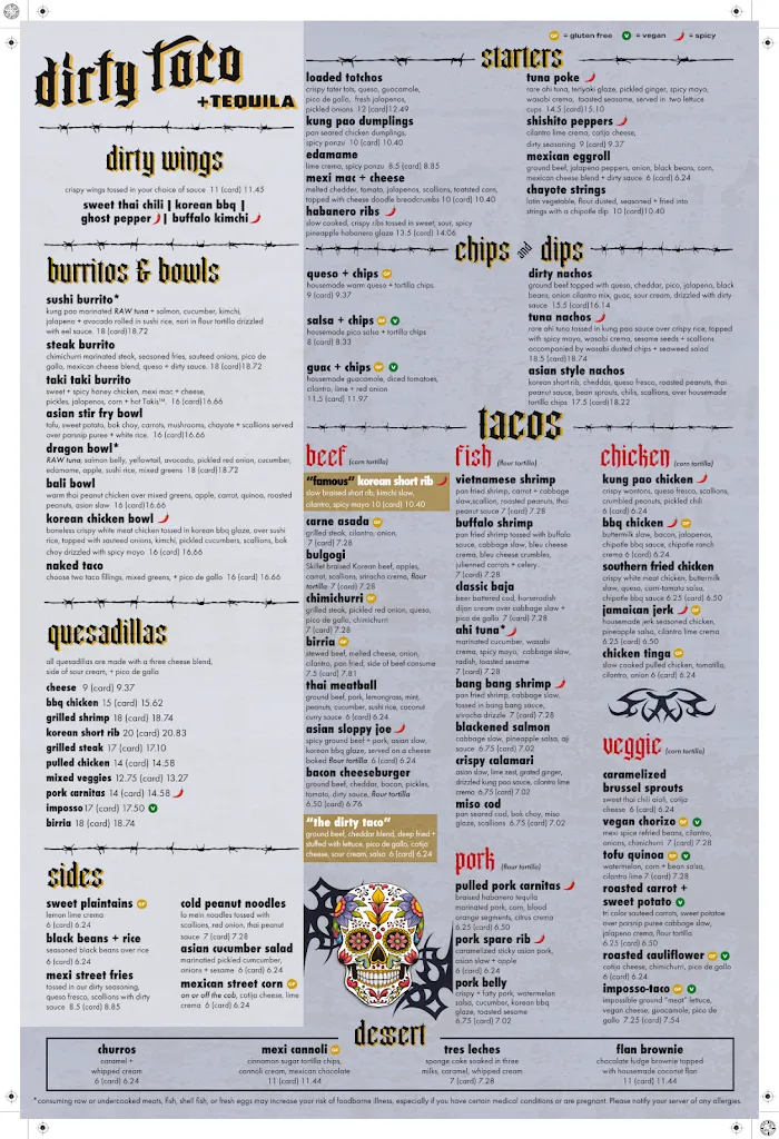 Menu_Dirty Taco + Tequila Port Washington_Port Washington, NY_image_old_1